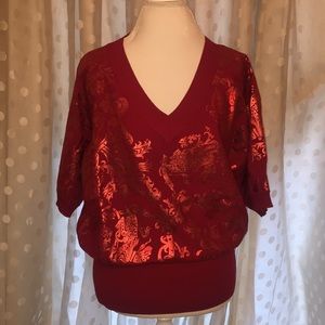 Nygard Collections short sleeve sweater knit top